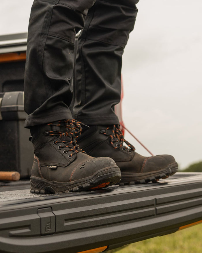 Black Coloured Xpert Mens Pro Raptor Waterproof Safety Boots on Outdoor Background
#colour_black