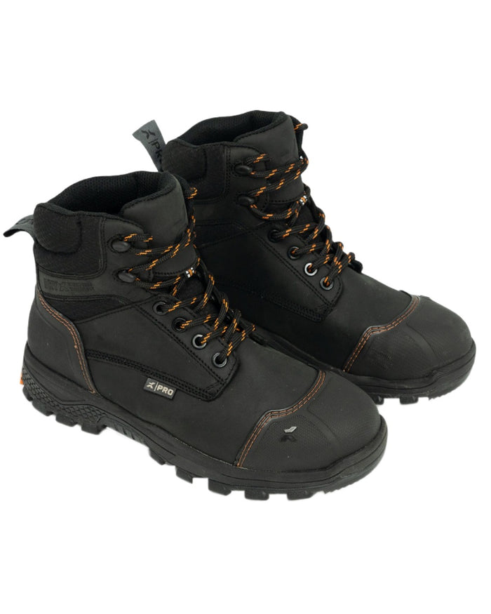 Black Coloured Xpert Mens Pro Raptor Waterproof Safety Boots on White Background
#colour_black