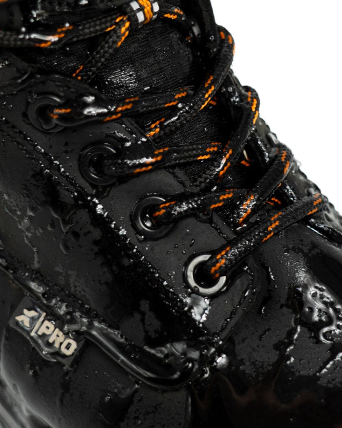 Black Coloured Xpert Mens Pro Raptor Waterproof Safety Boots on White Background
#colour_black