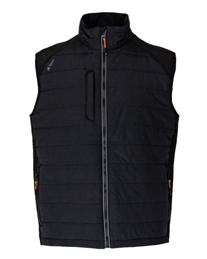 Black Coloured Xpert Mens Pro Rip-Stop Panelled Bodywarmer on White Background
#colour_black
