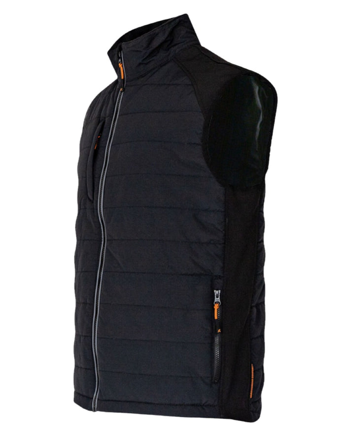 Black Coloured Xpert Mens Pro Rip-Stop Panelled Bodywarmer on White Background
#colour_black