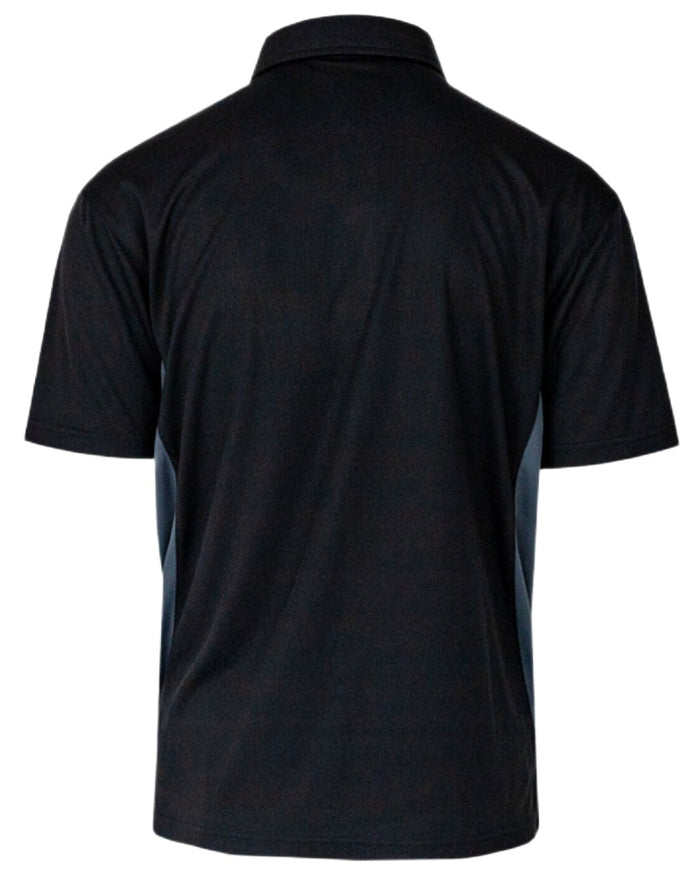 Black Grey Coloured Xpert Mens Pro Stretch Polo Shirt on White Background
#colour_black-grey