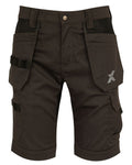 Grey Black Coloured Xpert Mens Pro Stretch Work Shorts on White Background
#colour_grey-black