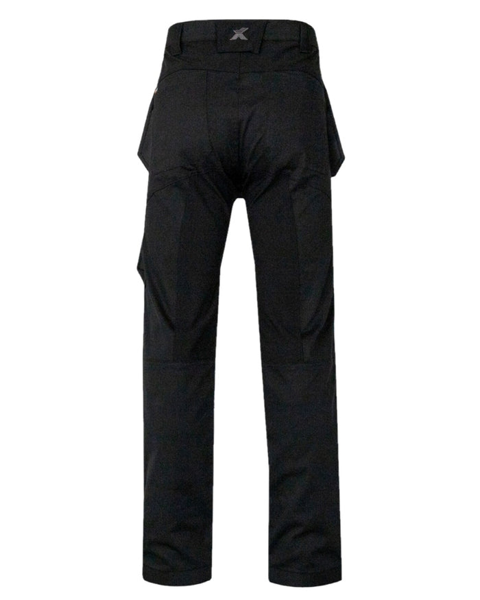 Black Coloured Xpert Mens Pro Stretch Work Trousers on White Background
#colour_black