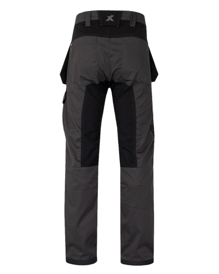Grey Black Coloured Xpert Mens Pro Stretch Work Trousers on White Background
#colour_grey-black