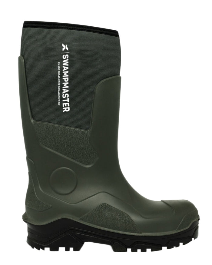 Green Coloured Xpert Mens Swampmaster Pro Trapper Wellingtons on White Background
#colour_green