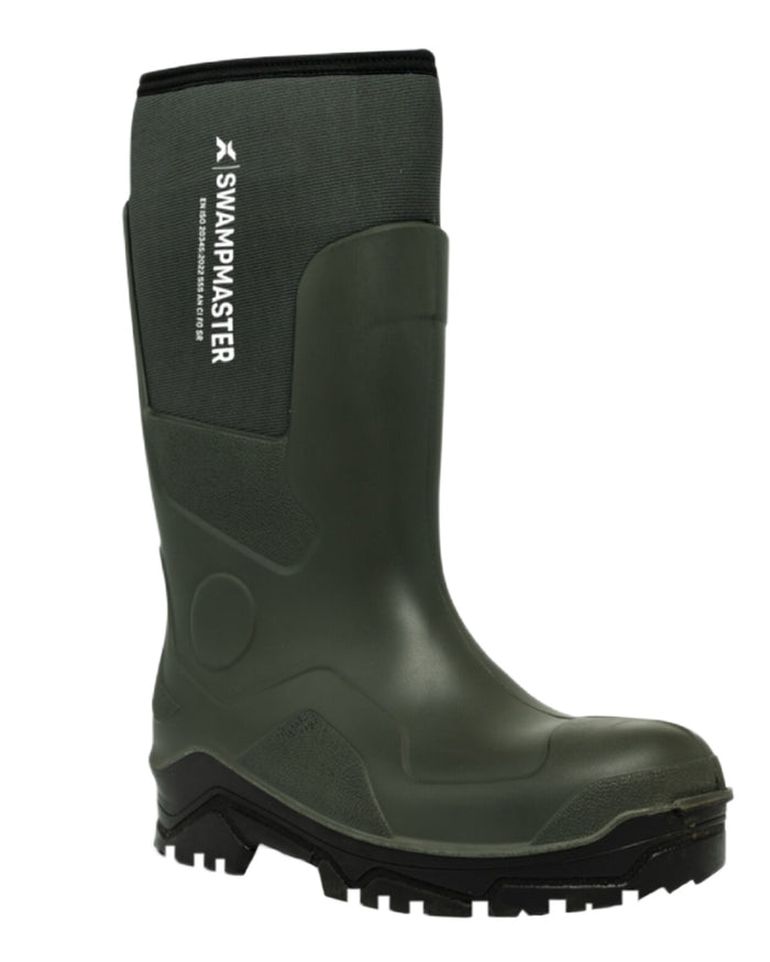 Green Coloured Xpert Mens Swampmaster Pro Trapper Wellingtons on White Background
#colour_green