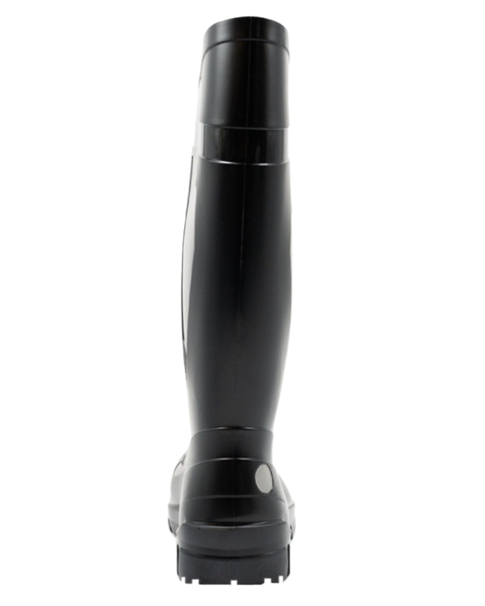 Black Coloured Xpert Mens Swampmaster Titan S5 Safety PVC Wellingtons on White Background
#colour_black