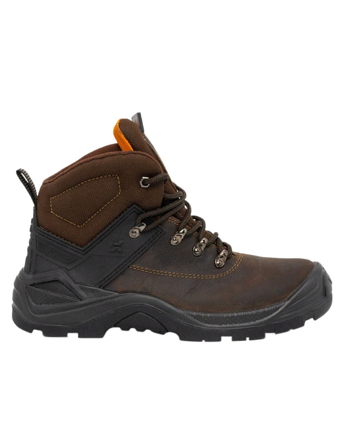 Brown Coloured Xpert Mens Warrior Safety Laced Boots on White Background
#colour_brown
