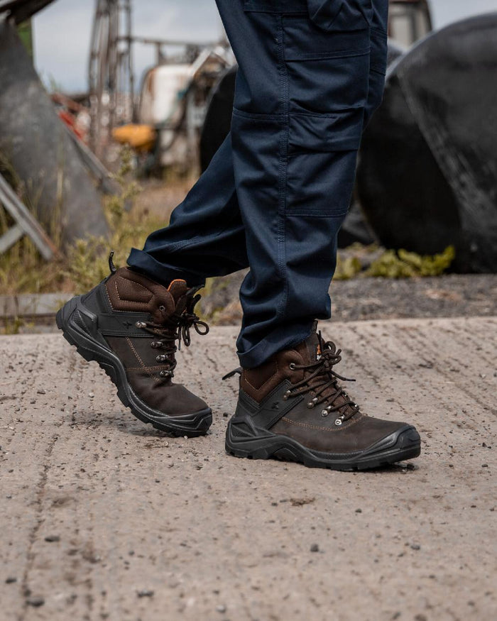 Brown Coloured Xpert Mens Warrior Safety Laced Boots on Outdoor Background
#colour_brown
