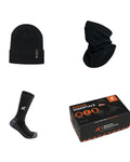 Black Coloured Xpert Winter Essentials Set Socks, Hat & Snood on White Background
#colour_black