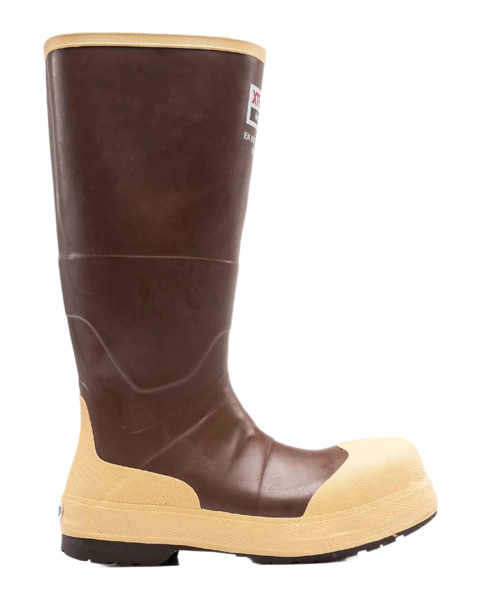 Brown Tan Coloured Xtratuf Legacy NXT Steel Toe Fishing Boots on white background #colour_brown-tan