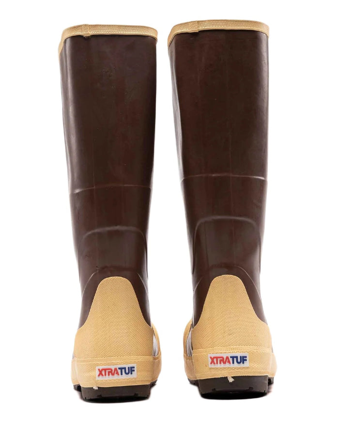 Brown Tan Coloured Xtratuf Legacy NXT Steel Toe Fishing Boots on white background #colour_brown-tan