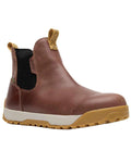 Brown coloured Xtratuf Mens Ankle Deck Leather Boots on white background #colour_brown