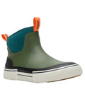 Green coloured Xtratuf mens Out Of The Ordinary Deck Boots on whit e background #colour_green