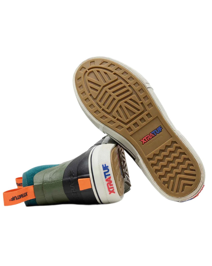 Green coloured Xtratuf mens Out Of The Ordinary Deck Boots on whit e background #colour_green