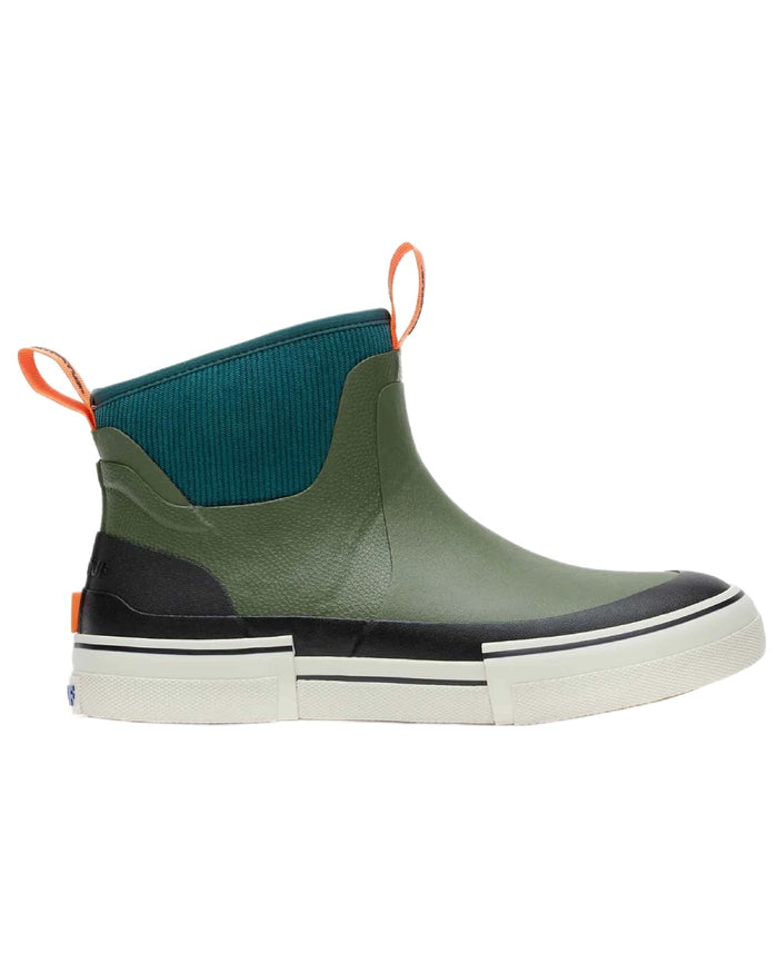 Green coloured Xtratuf mens Out Of The Ordinary Deck Boots on whit e background #colour_green