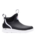 Black Coloured Xtratuf Womens 6" Ankle Deck Sport Boots on white background #colour_black