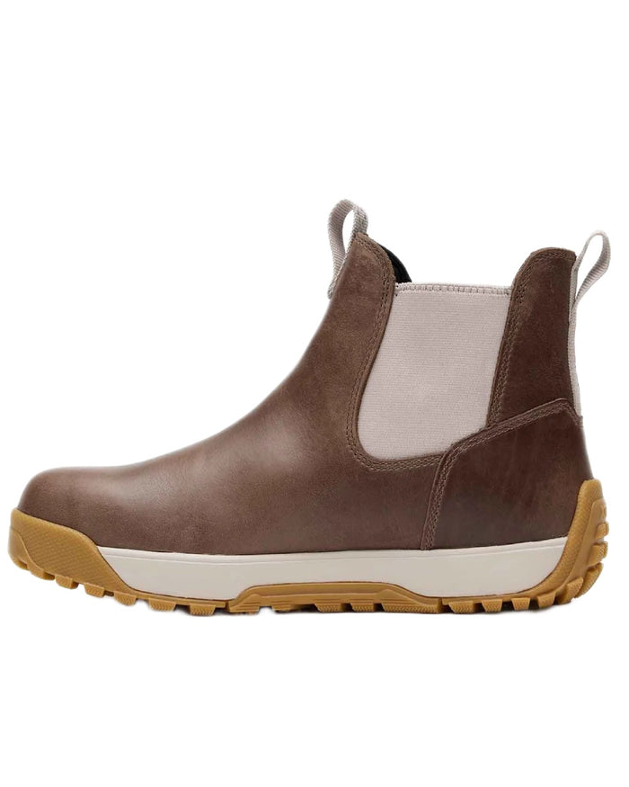 Stone coloured Xtratuf Womens Ankle Deck Leather Boots on white background #colour_stone