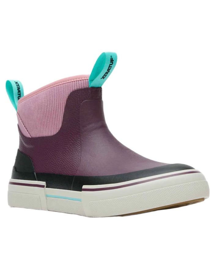 Fig coloured Xtratuf Womens Out Of The Ordinary Deck Boots on white background #colour_fig